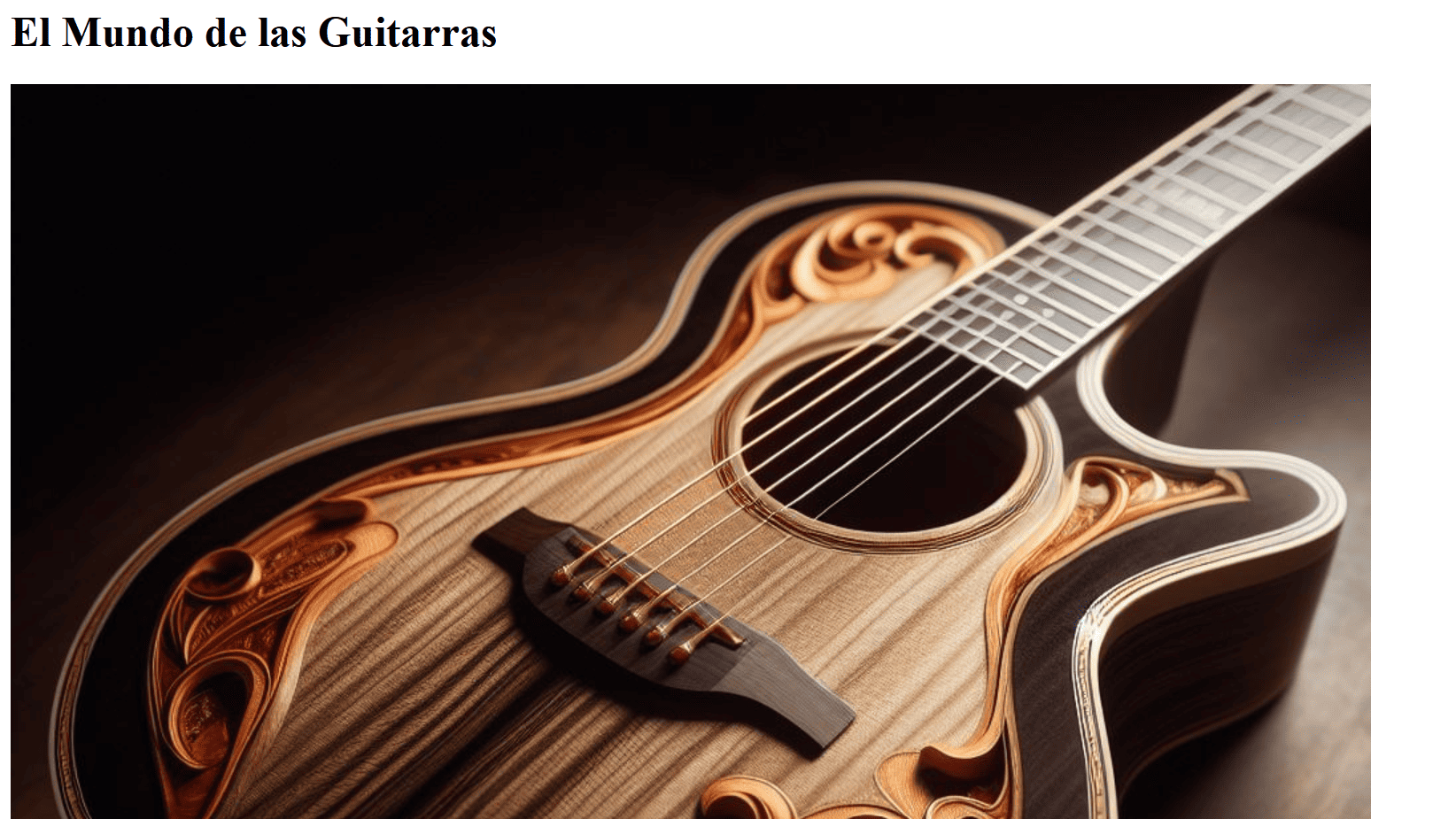 Image project web page Guitars