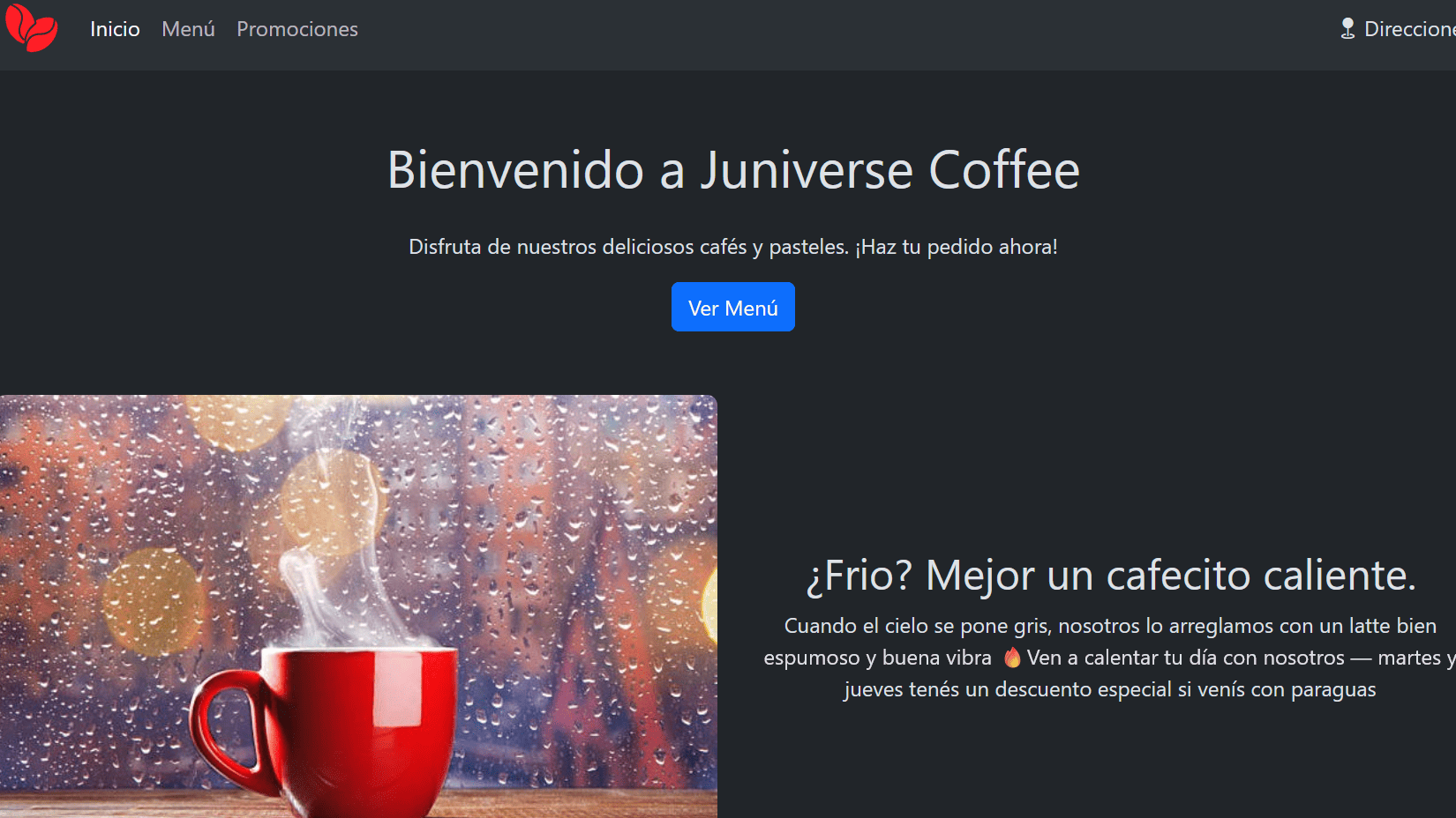 Image project web page coffee shop
